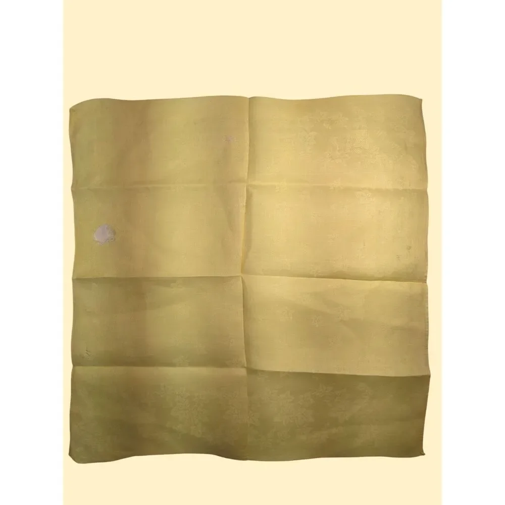 Yellow Jacquard PULLMAN Napkin Ivy Pattern Diagonal Block Logo As-Is Vintage 40s